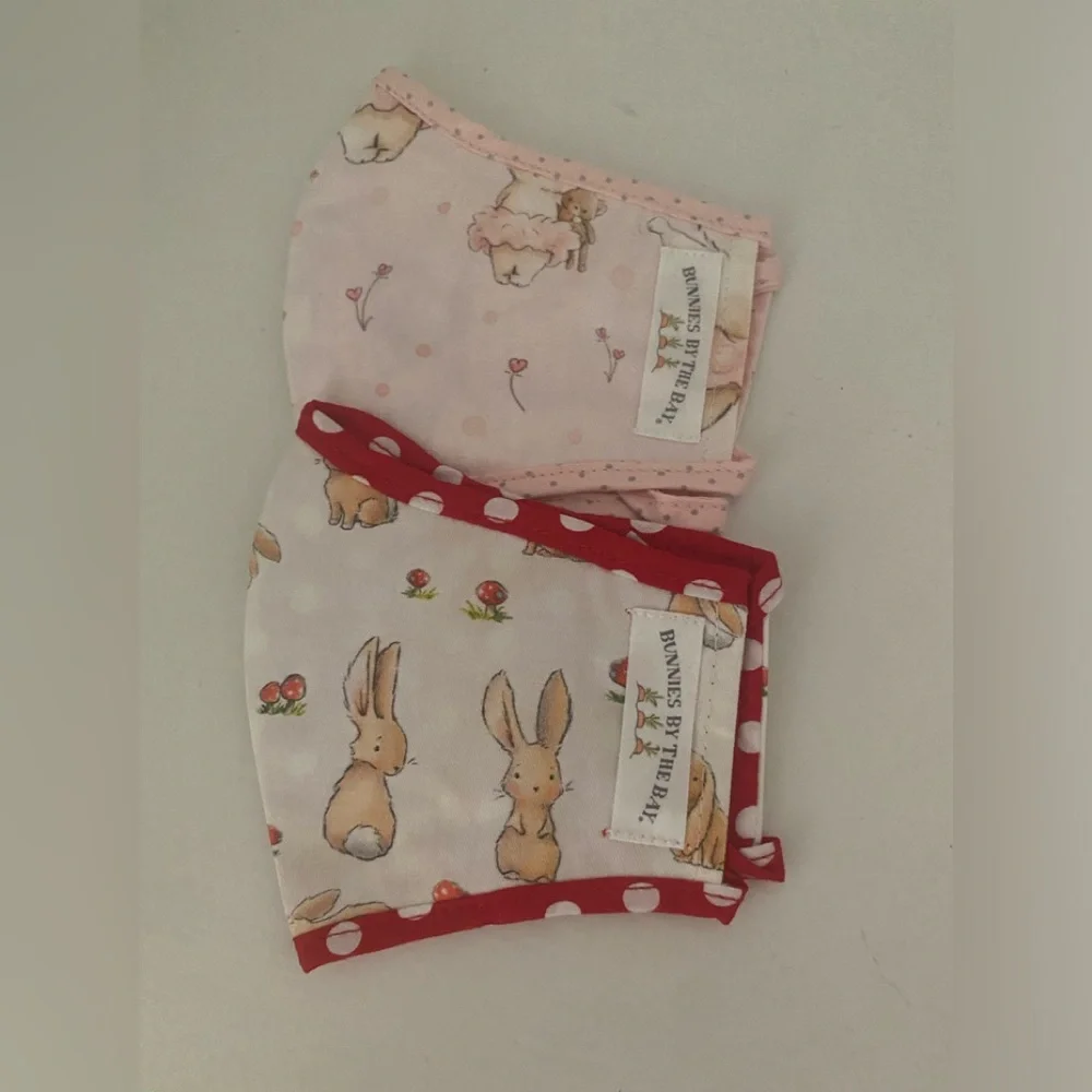2 Bunnies By The Bay Kids Face Masks Harey & Blossom